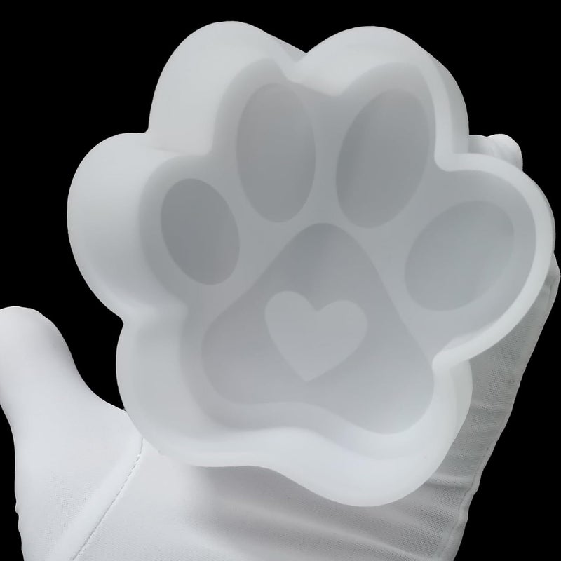 Fuehbur Paw Print Heart Car Freshie Mold Baking Aroma Beads DIY Craft Soap Candle Chocolate Silicone Mould Decoration Party Gift-Oven Safe【Medium Size】 - Image 3